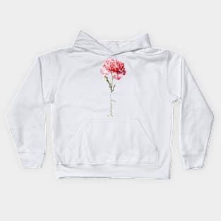 Carnation - January Birth Month Flower Kids Hoodie